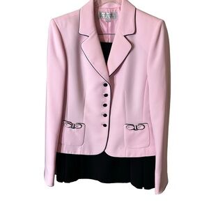 Tahari Pink and Black Suit